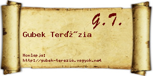 Gubek Terézia névjegykártya